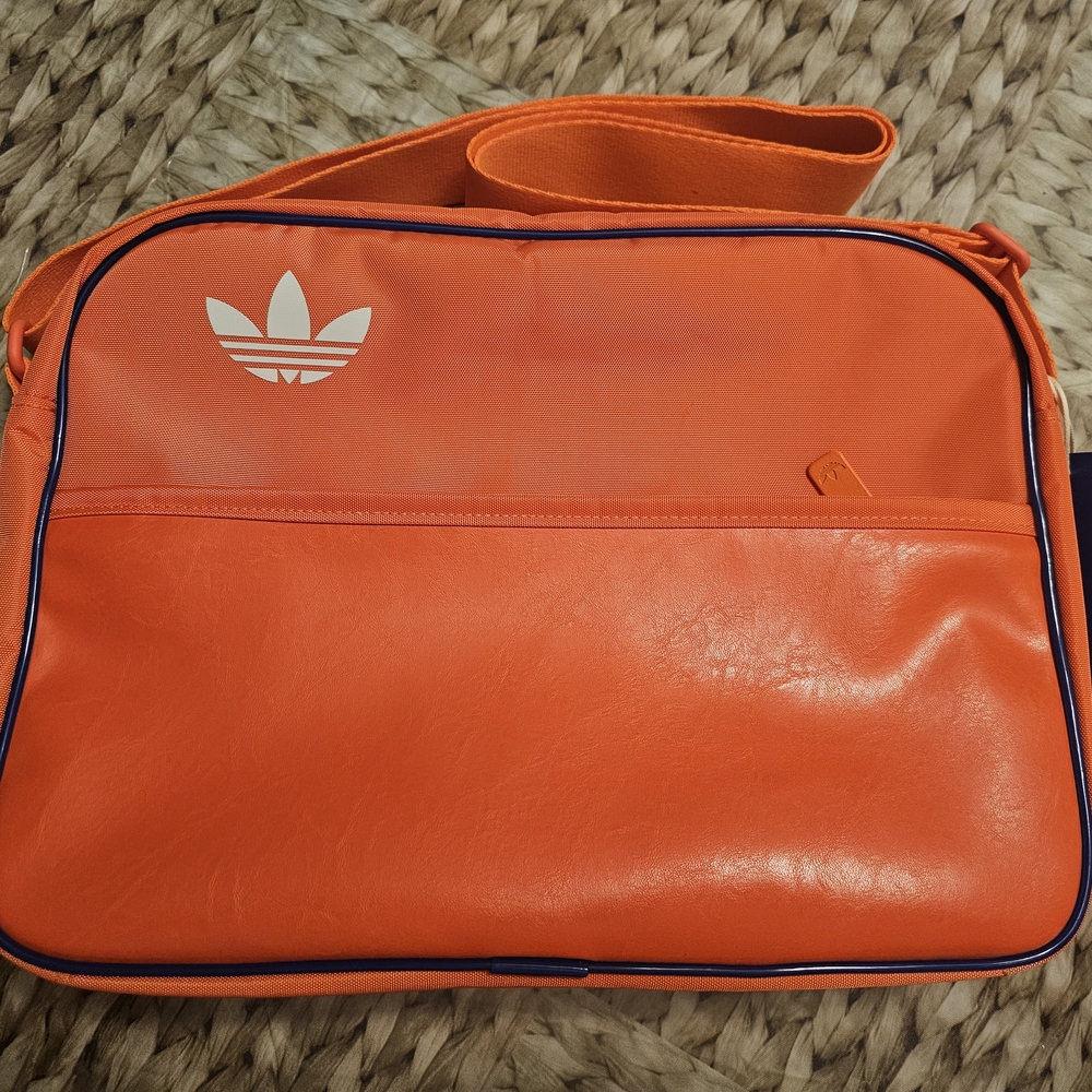 adidas Orange Crossbody Bag with White Trefoil